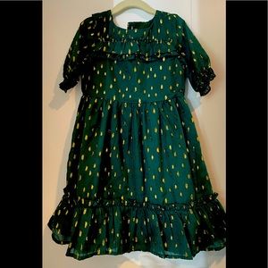 Beautiful green and gold dress. Janie & Jack. Size 5. Gorgeous condition.